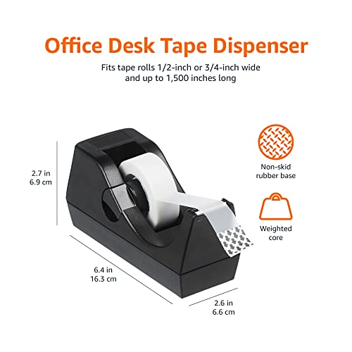 Eco-Friendly Basics Weighted Desktop Tape Dispenser with Non-Skid Base, Desk