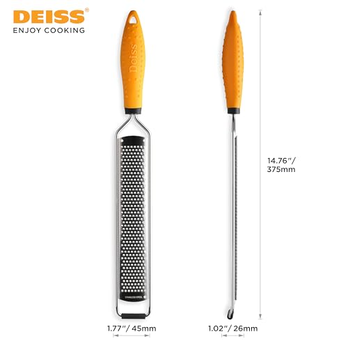 Eco-Friendly Deiss PRO Lemon Zester & Heavy Duty Cheese Grater & Set
