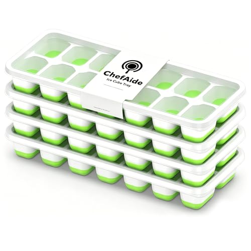 Minimalist ChefAide 4‑Pack Ice Cube Trays with Lids, for Daily Use
