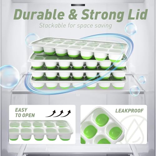Minimalist ChefAide 4‑Pack Ice Cube Trays with Lids, for Daily Use