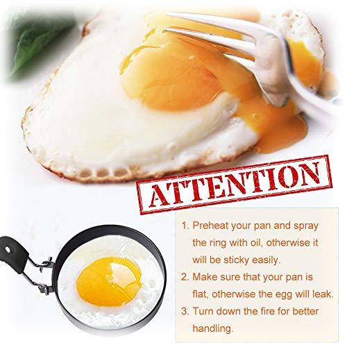 Smart Home COTEY Large 3.5" Nonstick Egg Rings Set of Kit