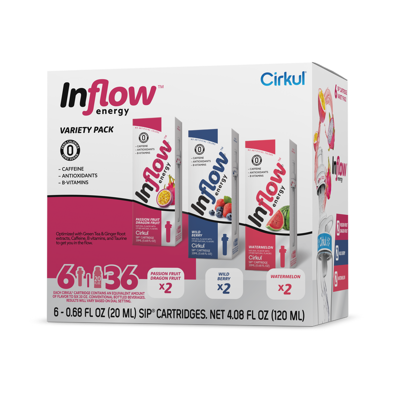 Natural Fruit Flavored Inflow Energy 6-Pack Variety Pack VCUW - Vitamin-Infused Natural Refreshing Flavor Core - Default Title