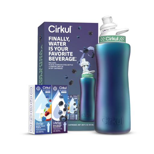 Playful Geometric 32oz. Chameleon Stainless Steel Bottle Starter Kit 95KR - Deliciously Soft Cupcake Sensory Glob Detail