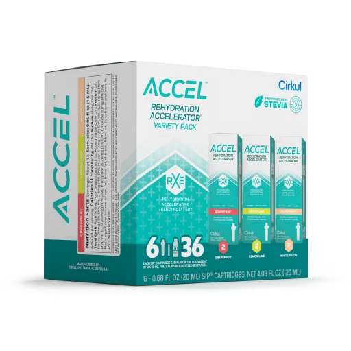 Zero-Calorie Accel 6-Pack Variety Pack IZ9I - Vitamin-Infused Natural Refreshing Flavor Core Detail