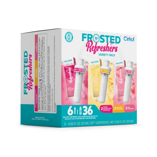 Zero-Calorie Frosted Refreshers 6-Pack Variety Pack 1367 - Zero-Calorie Multi-Flavor Sip Pods for Water Bottle Detail